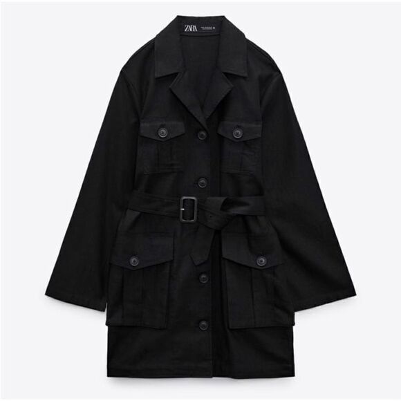 NWT Zara Linen Blend Belted Jacket, Size XS - Picture 9 of 16